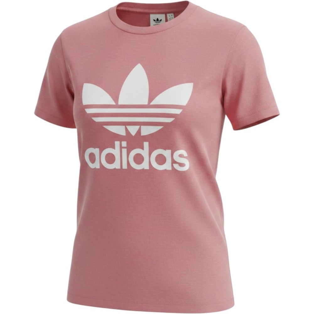 Adidas Originals‎ Women Trefoil Logo T-Shirt Dusty Rose Pink Short Sleeve XS